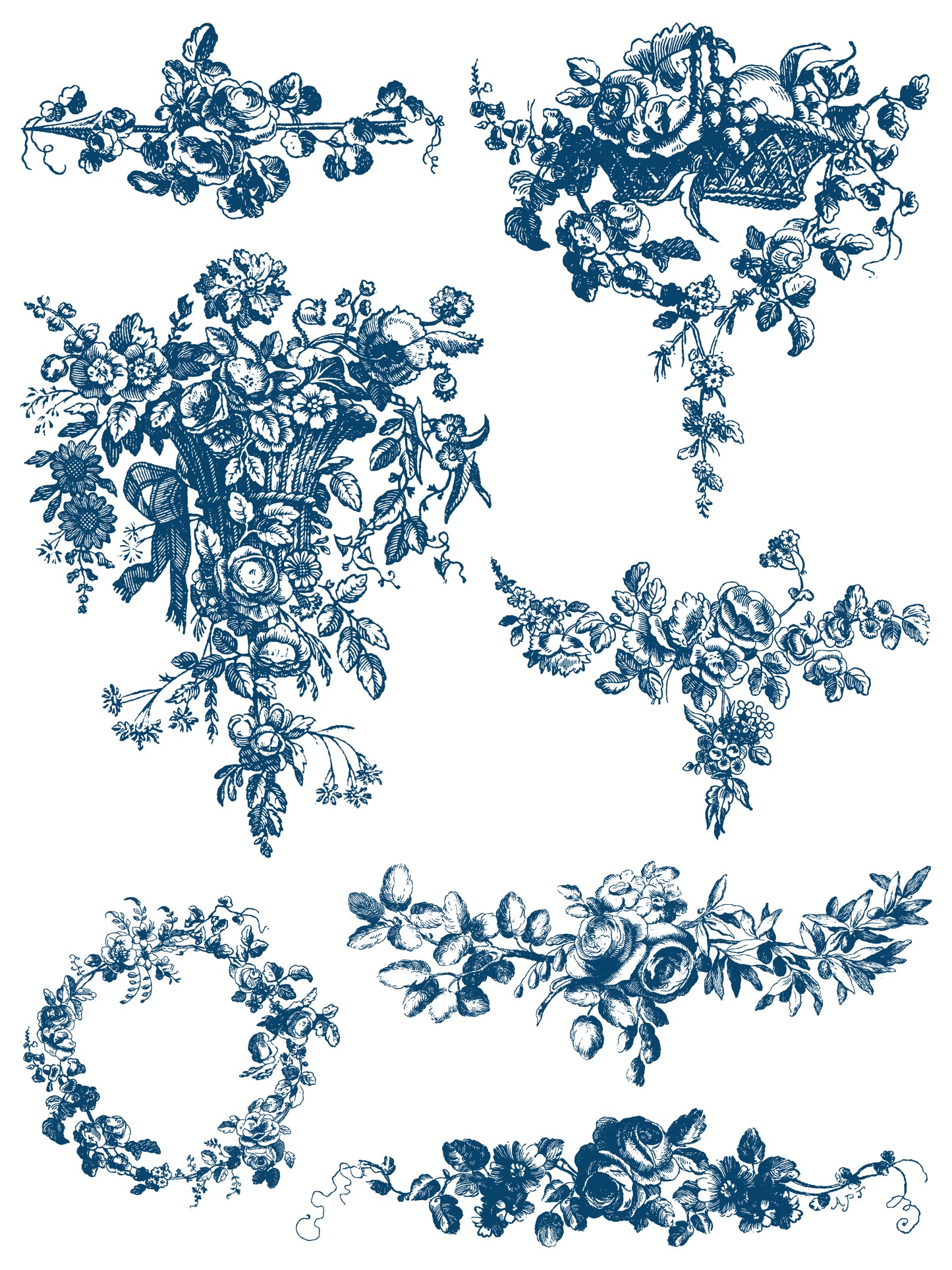 Iron Orchid Designs Delft Traditions Azure Inlay 12" x 16" pad