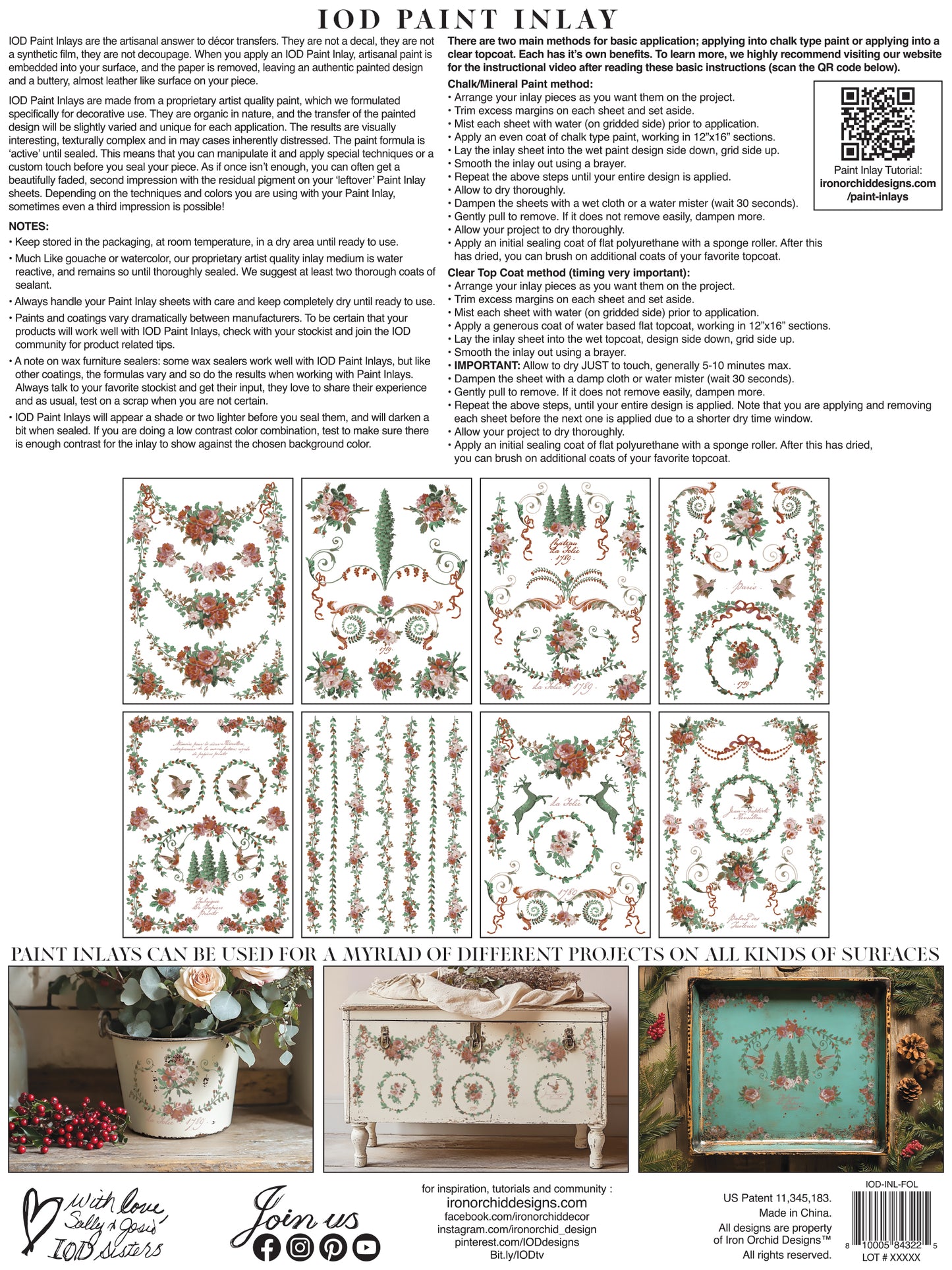 Iron Orchid Designs La Folie Paint Inlay *New
