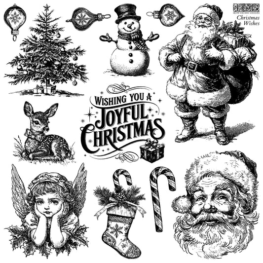 Iron Orchid Designs Christmas Wishes Stamp *New