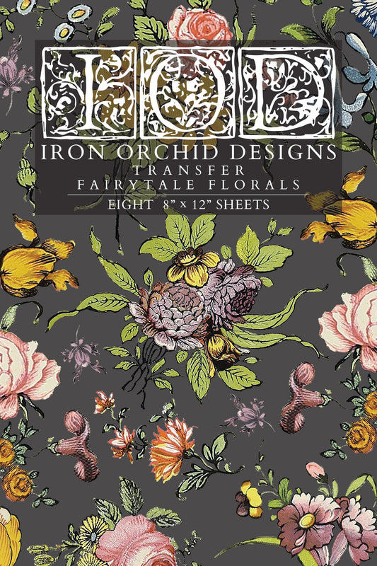 Iron Orchid Designs Fairytale Florals 8" x 12" Transfer  Pad *New