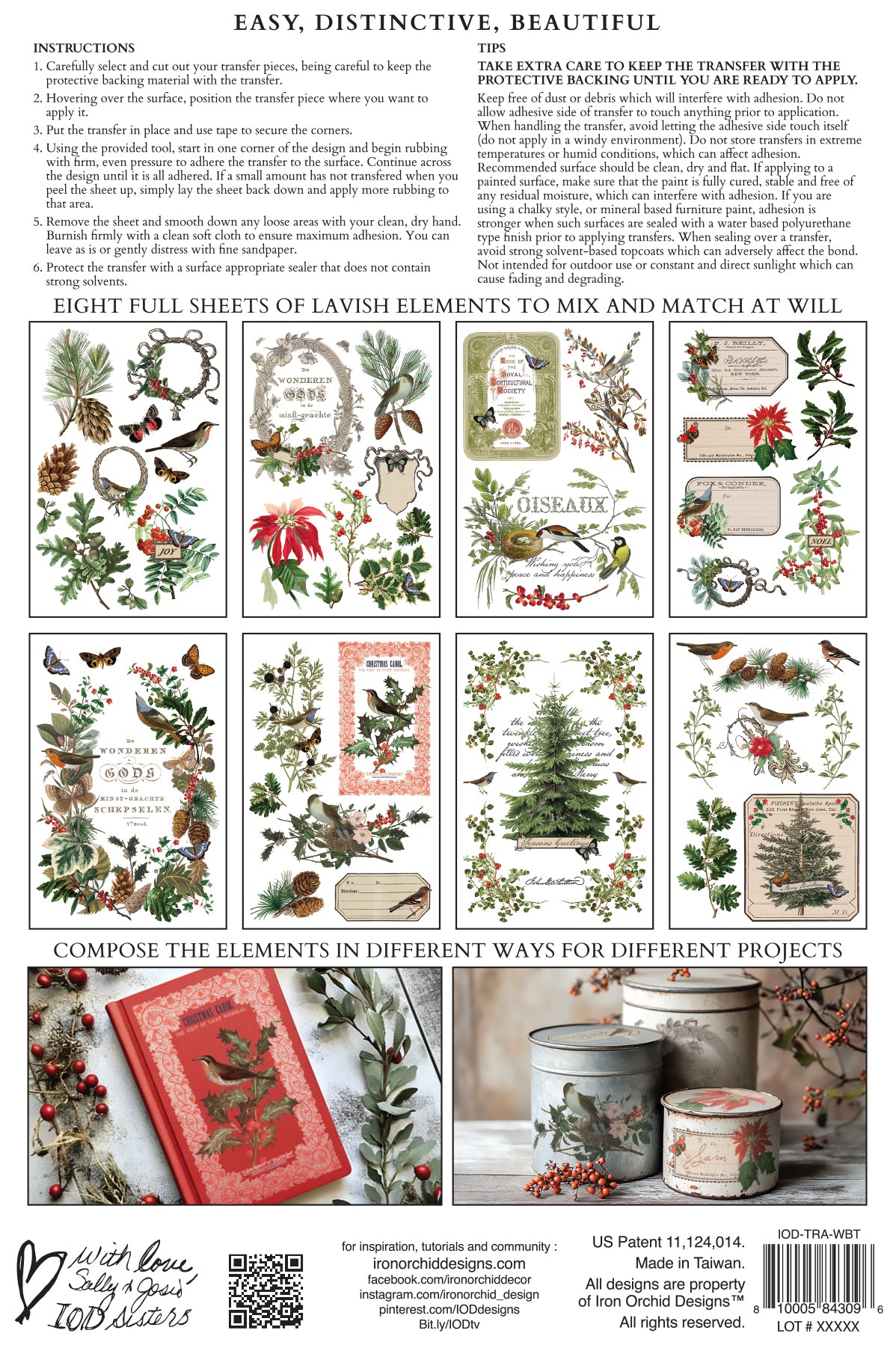 Iron Orchid Designs Winter Botanist 8" x 12" Transfer Pad *New