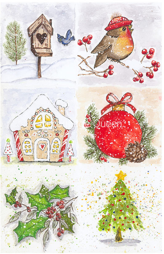 Decoupage Queen Christmas Scenes Rice Paper