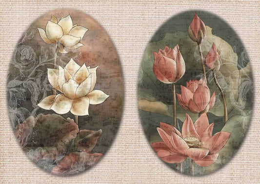 Decoupage Queen Dainty and the Queen-Lotus: Rice Paper