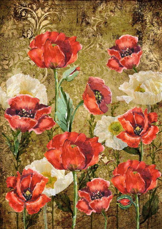 Decoupage Queen Poppies Rice Paper