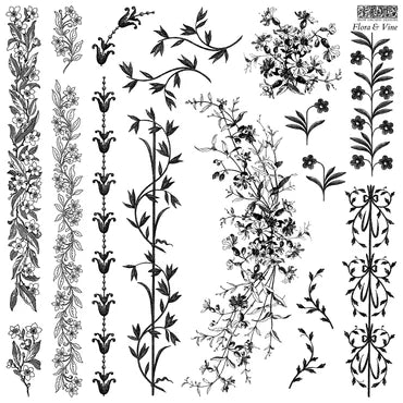 Iron Orchid Designs Flora & Vine Stamp *New