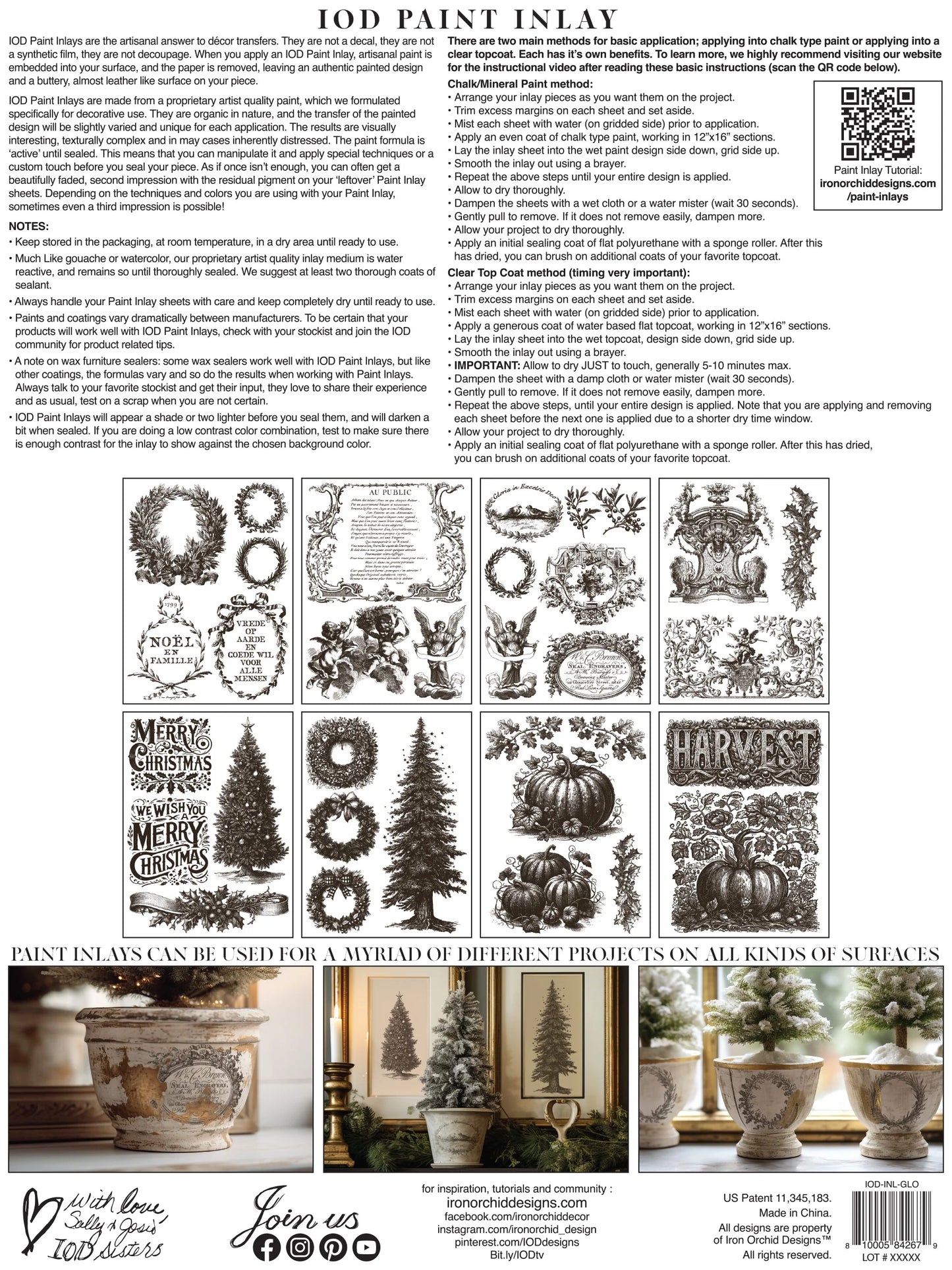 Iron Orchid Designs Gloria Paint Inlay 12" x 16" pad