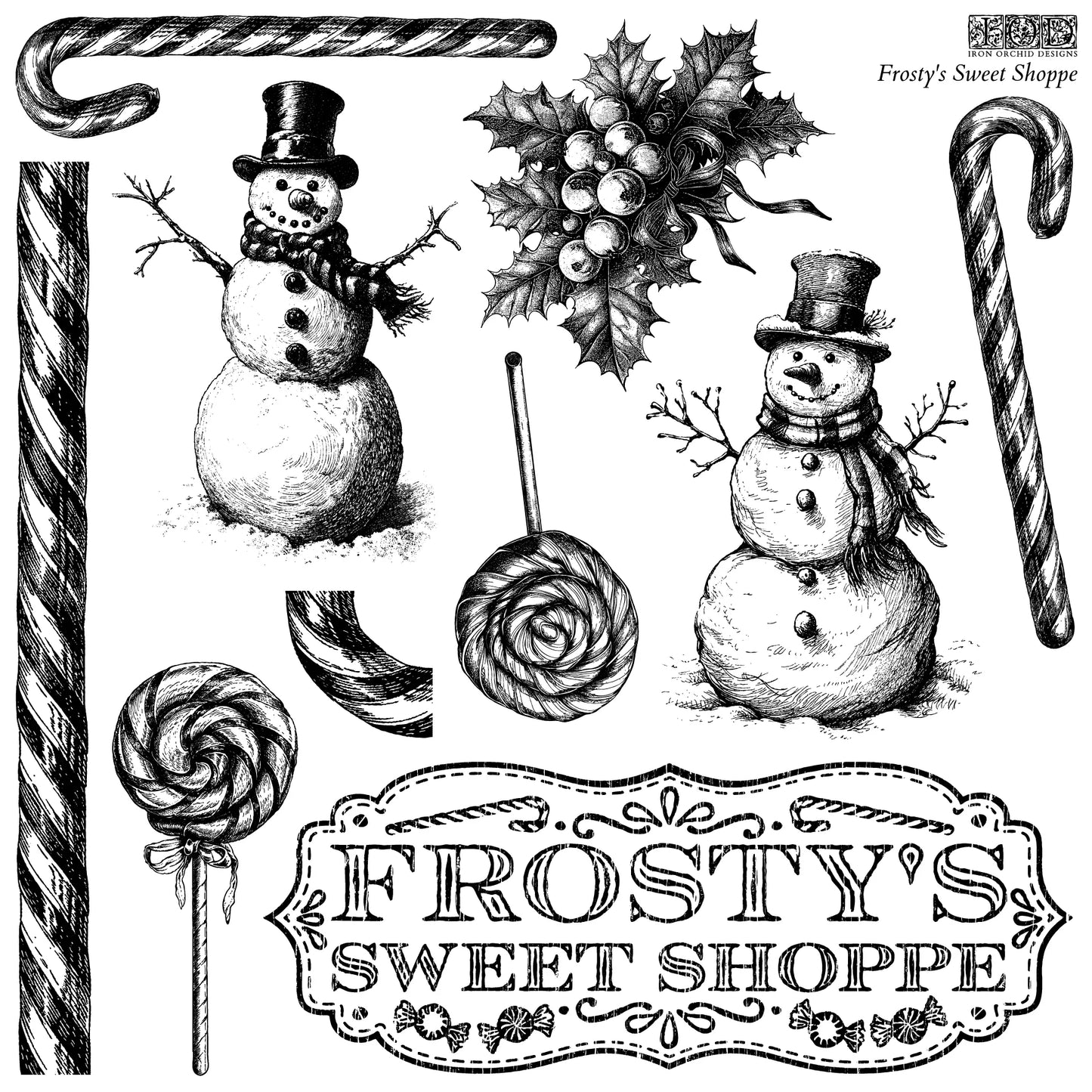 Iron Orchid Designs Frosty's Sweet Shoppe Stamp *New