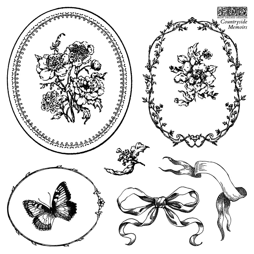 Iron Orchid Designs Countryside Memories 6"x6" Box Stamp Set