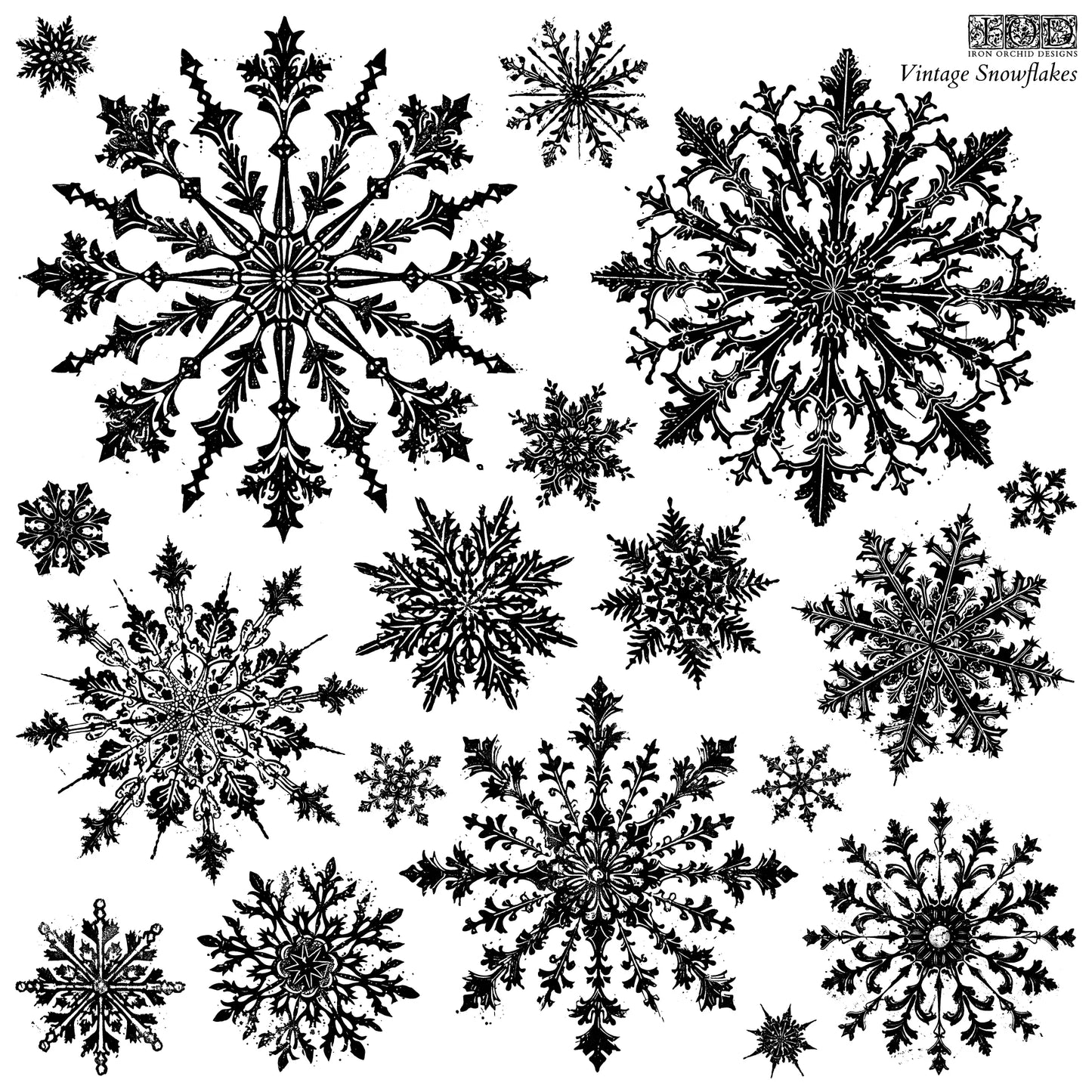 Iron Orchid Designs Vintage Snowflakes Stamp (Retired)
