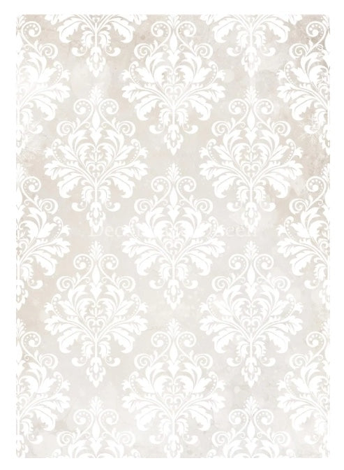 Decoupage Queen Cream Damask: Rice Paper