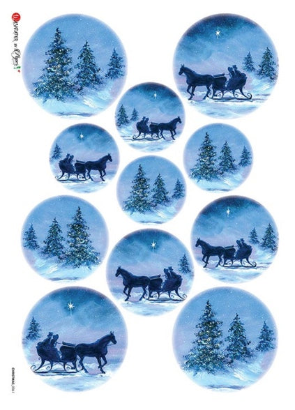 Paper Designs Rice Paper: Christmas 0061 Circle Pics