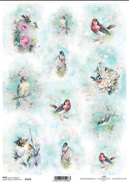 ITD Collection Rice Paper: R1670 Sparrows
