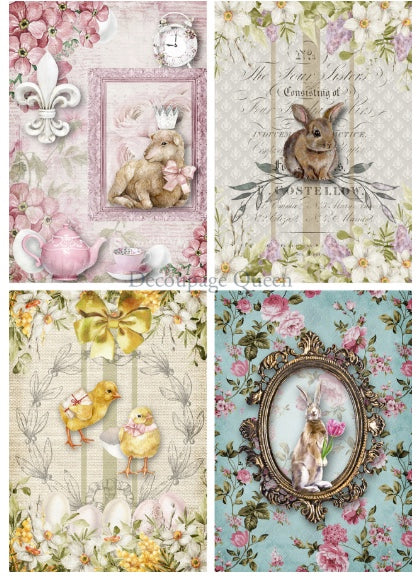 Decoupage Queen Easter Creatures 4-pics:  Vellum