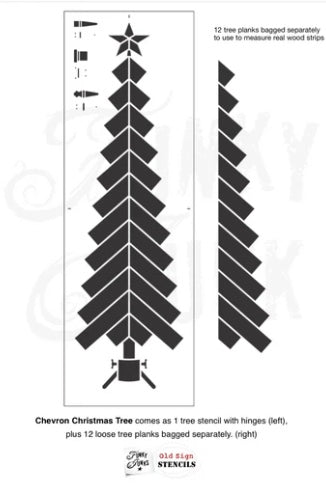 Muddaritaville Stencil by Funky Junk: Chevron Christmas Tree
