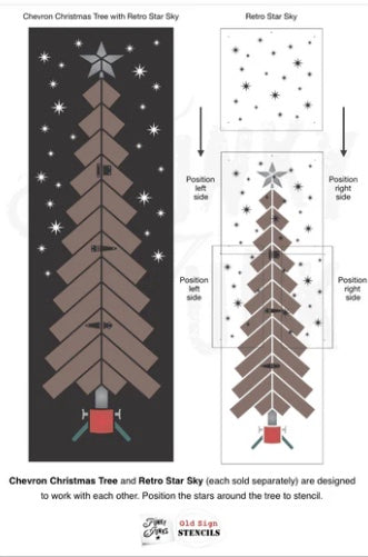 Muddaritaville Stencil by Funky Junk: Chevron Christmas Tree