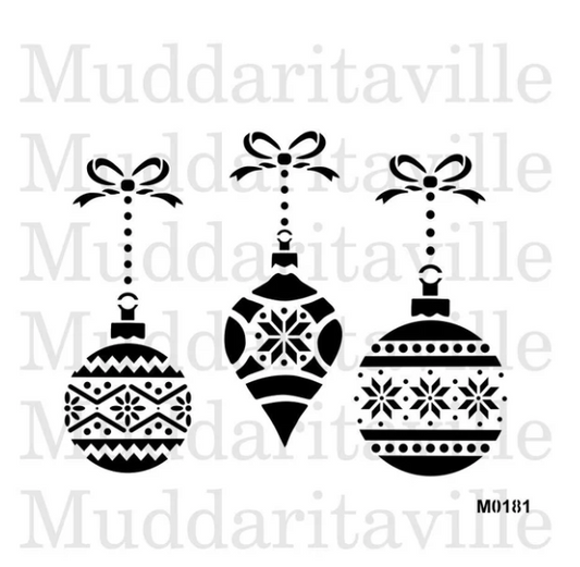 Muddaritaville Stencil Ornaments :M0181