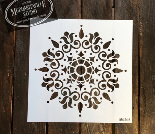 Muddaritaville Stencil by Funky Junk Snowflake Star Barn Quilt