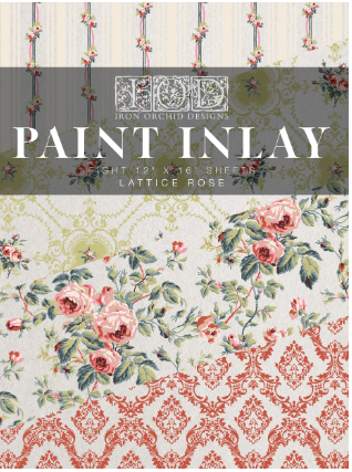 Iron Orchid Designs Lattice Rose Paint Inlay *Limited Supply