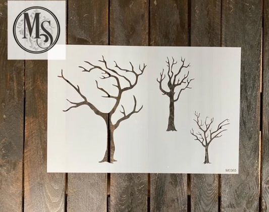 Muddaritaville Stencil Winter Trees M0365