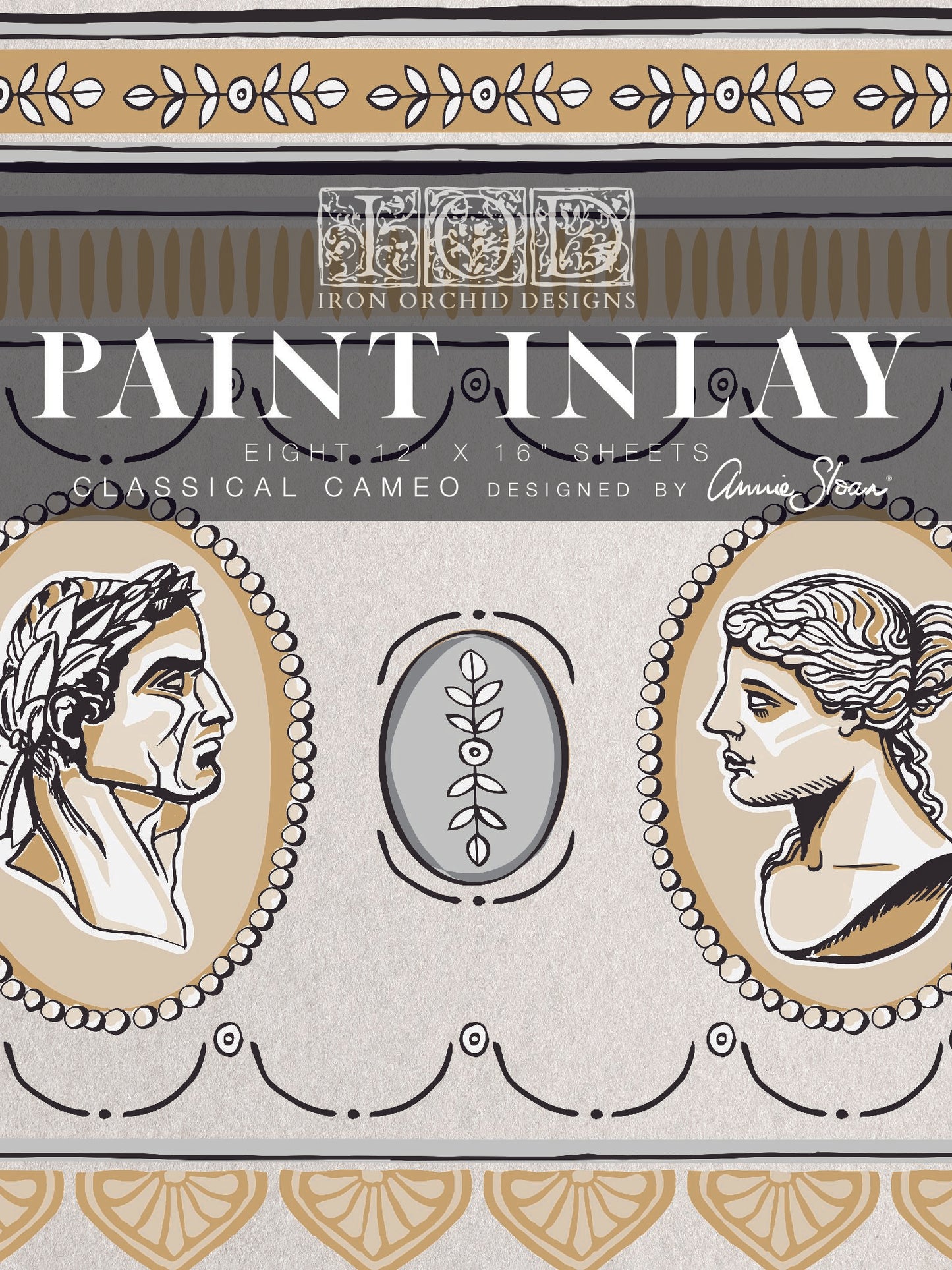 Iron Orchid Designs Classic Cameo by Annie Sloan Paint Inlay 12" x 16" pad *Limited Edition