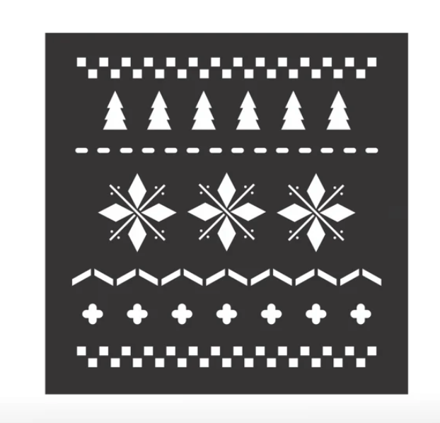 Muddaritaville Stencil by Funky Junk Snowflake Christmas Sweater- FJ107