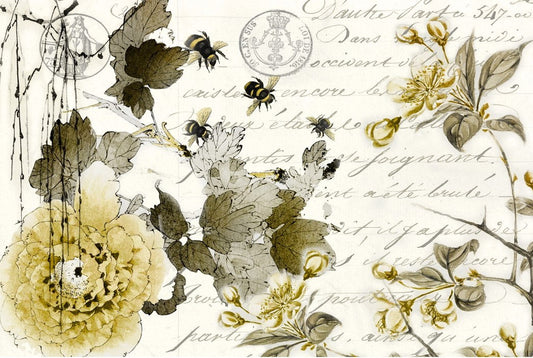Roycycled Sepia Blossom Decoupage Paper