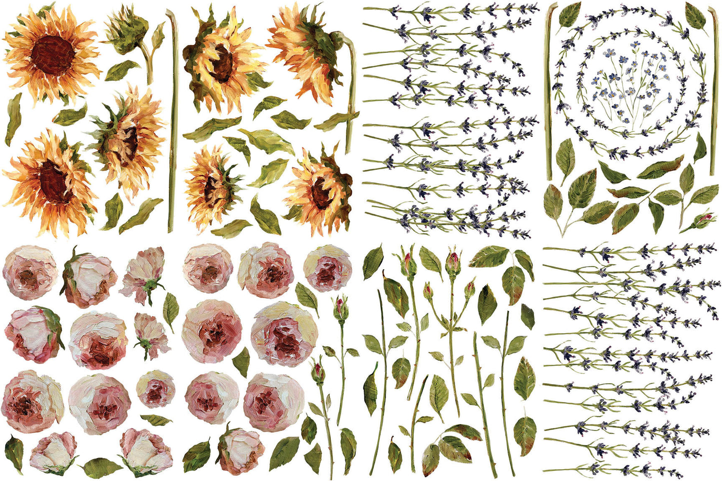 Iron Orchid Designs Painterly Florals Transfer Pad (8 sheets)