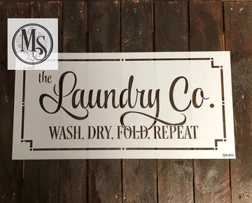 Muddaritaville Stencil:  Laundy Co: S0409