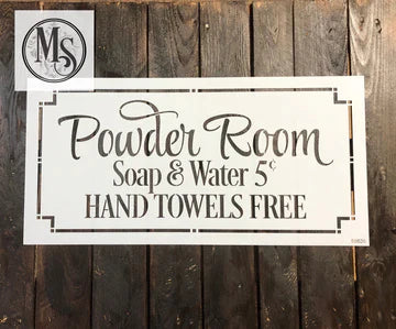 Muddaritaville Stencil:  Powder Room:  S0520