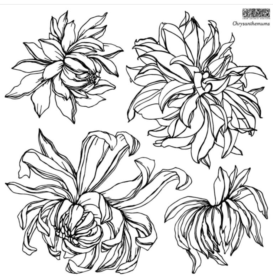 Iron Orchid Designs Chrysanthemum Stamp