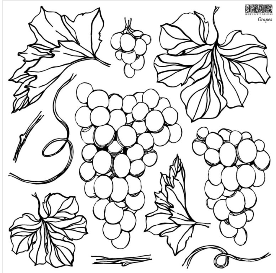 Iron Orchid Designs Grapes Stamp *Limited Supply