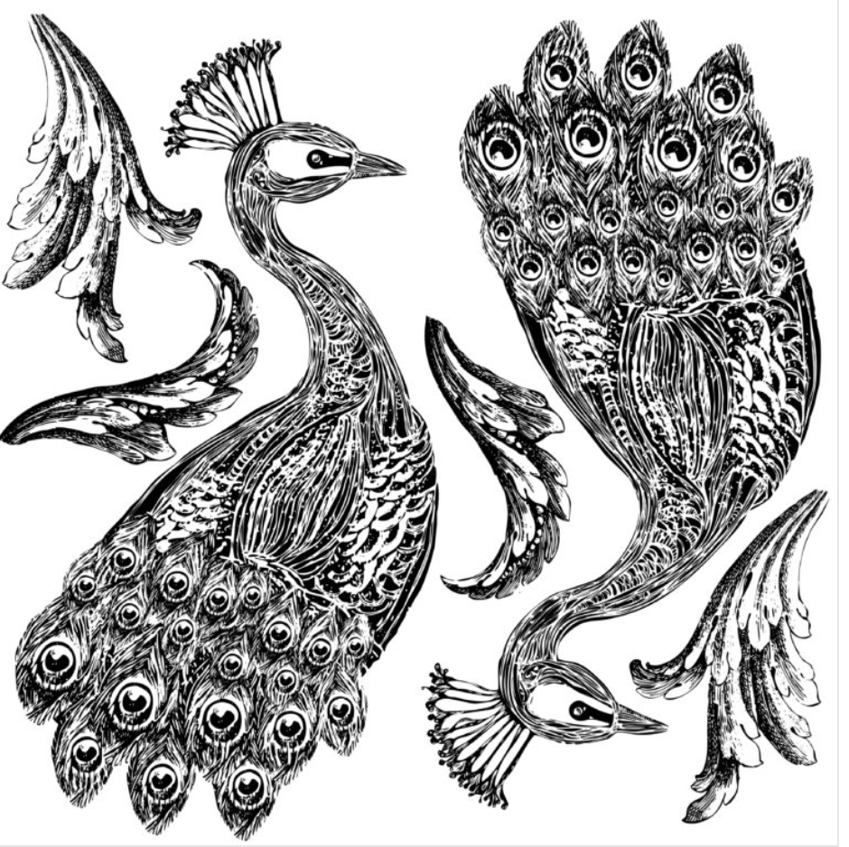 Iron Orchid Designs Pavo Stamp (Retired)