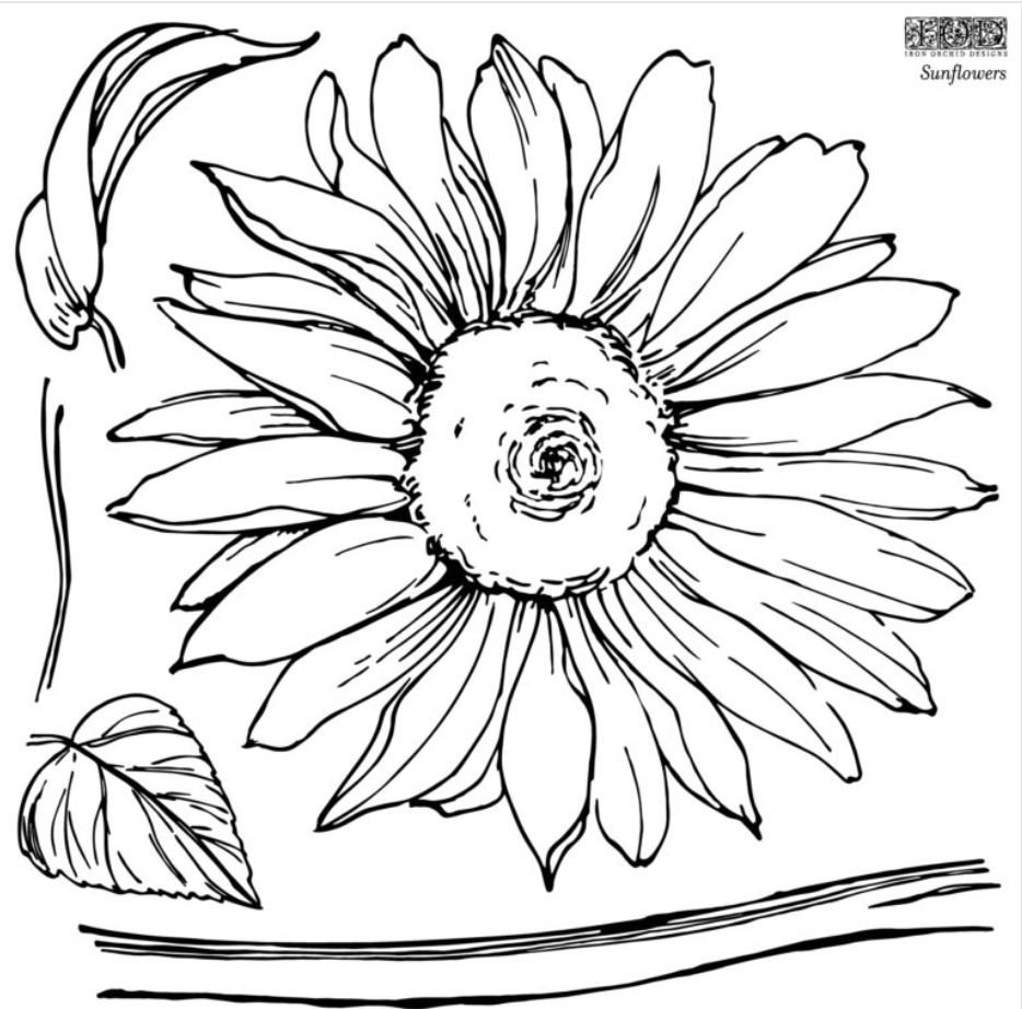 Iron Orchid Designs Sunflower Stamp (Retired)