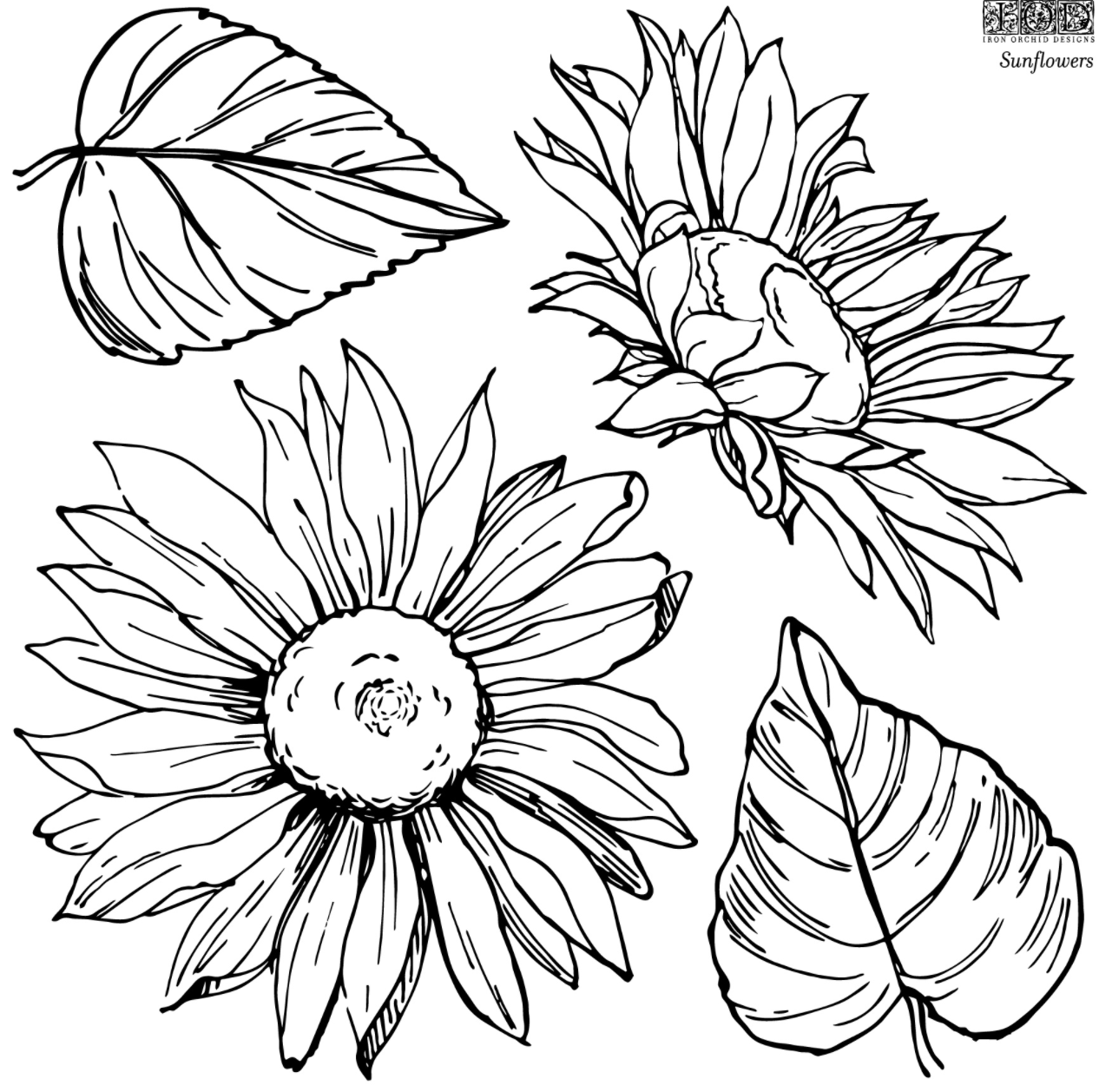 Iron Orchid Designs Sunflower Stamp (Retired)