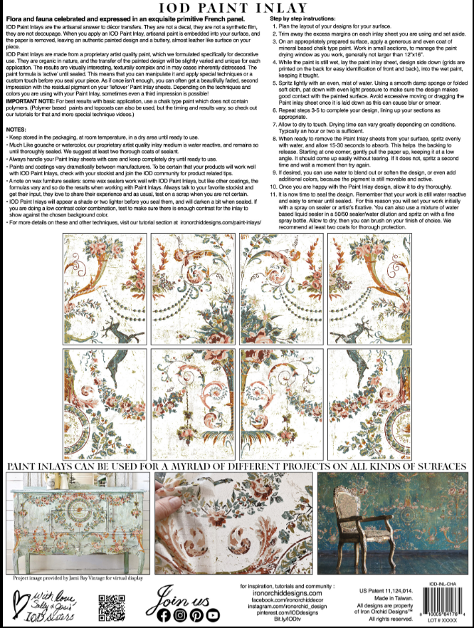 Iron Orchid Designs Chateau Paint Inlay 12" x 16" pad *Limited Edition