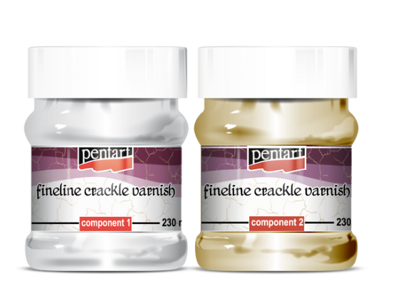 Pentart Fineline Crackle Varnish 2 component set